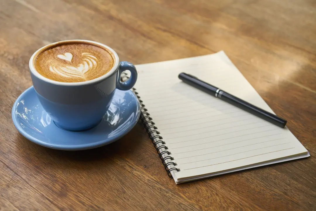 Freshly prepared coffee in a ceramic cup